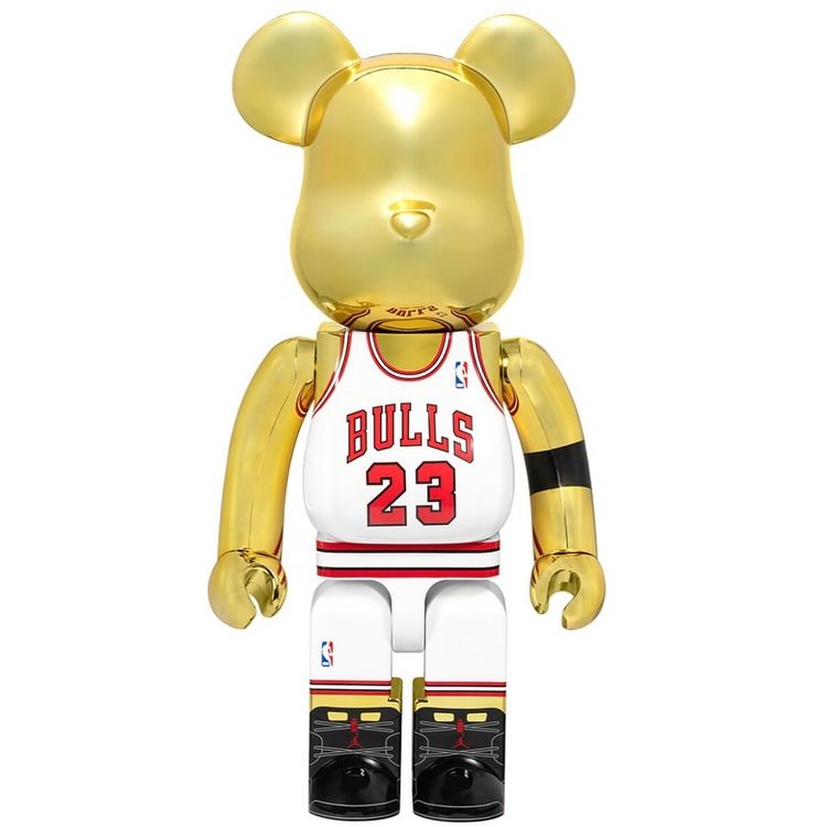 1000% Gold Chrome Michael Jordan : 1991 World Champion Bearbrick by NBA (National Basketball Association)