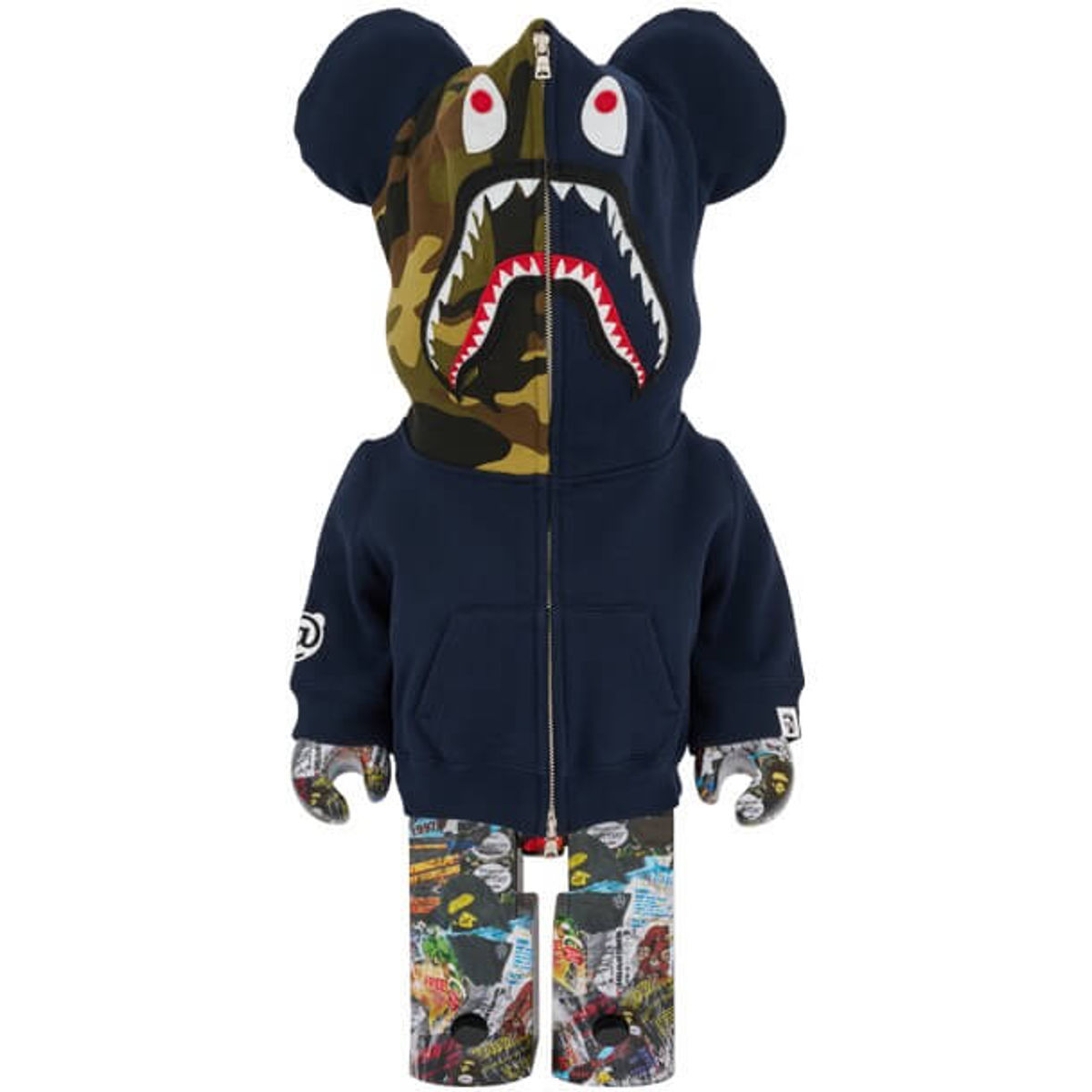1000% Navy Legacy Camo BAPE Shark Be@rbrick