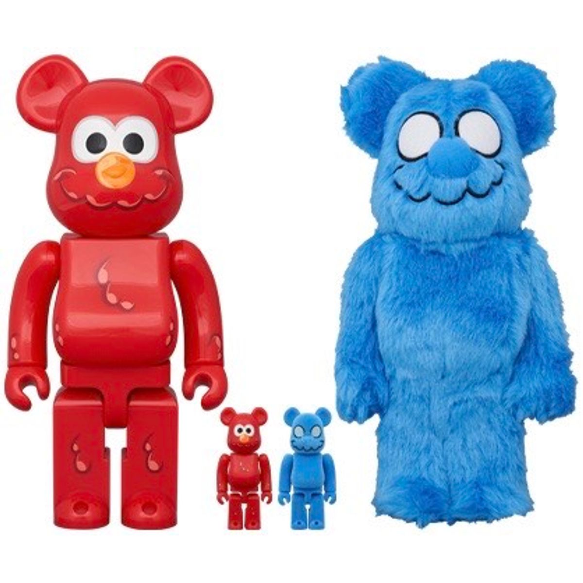 100% +400% Coin Parking Delivery Elmo & Mr. Shirai : Sesame Street Bearbrick (Set of 4)