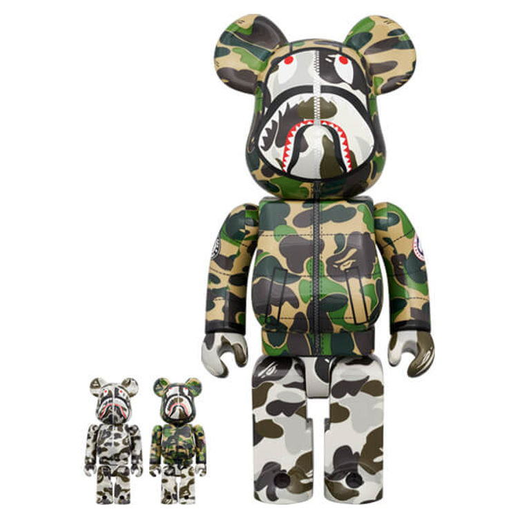 100% + 400% Canada Goose Shark Bearbrick (Set) by BAPE (A Bathing Ape)