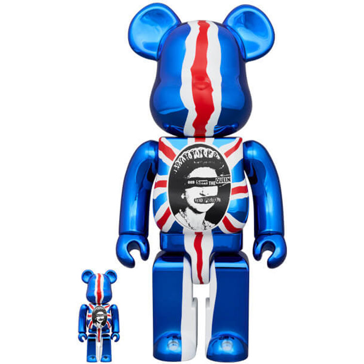 100% + 400% Chrome God Save the Queen Be@rbrick  by Medicom