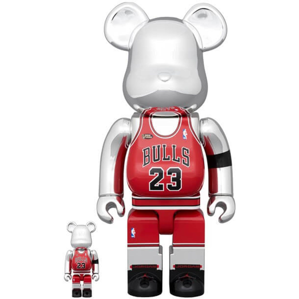 100% + 400% Chrome Michael Jordan : 1998 Last Shot Bearbrick (Set)