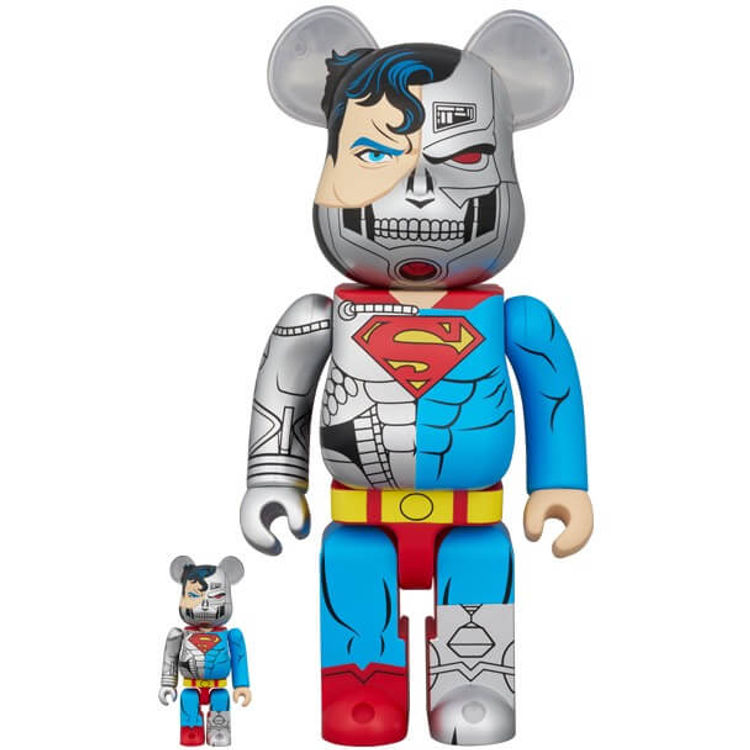 100% + 400% Cyborg Superman Bearbrick (set) by DC Comics