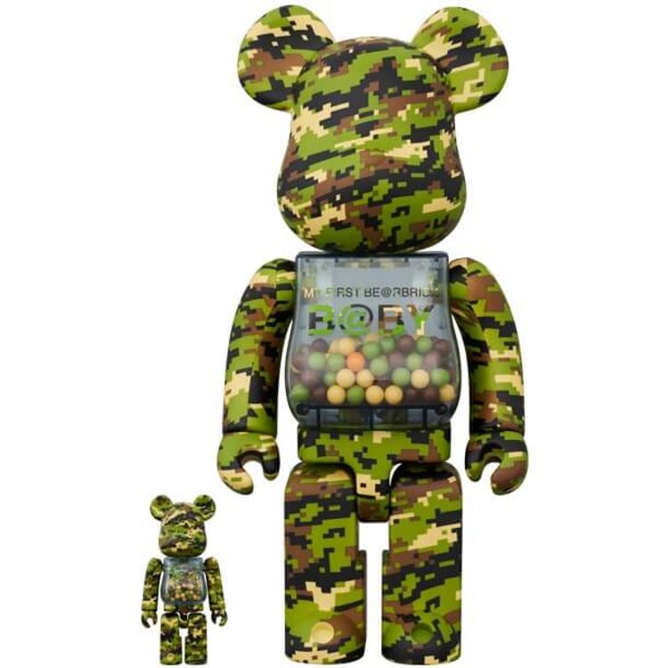 100% + 400% Digital Camo My First B@by Bearbrick (Set) by Chiaki Kuriyama