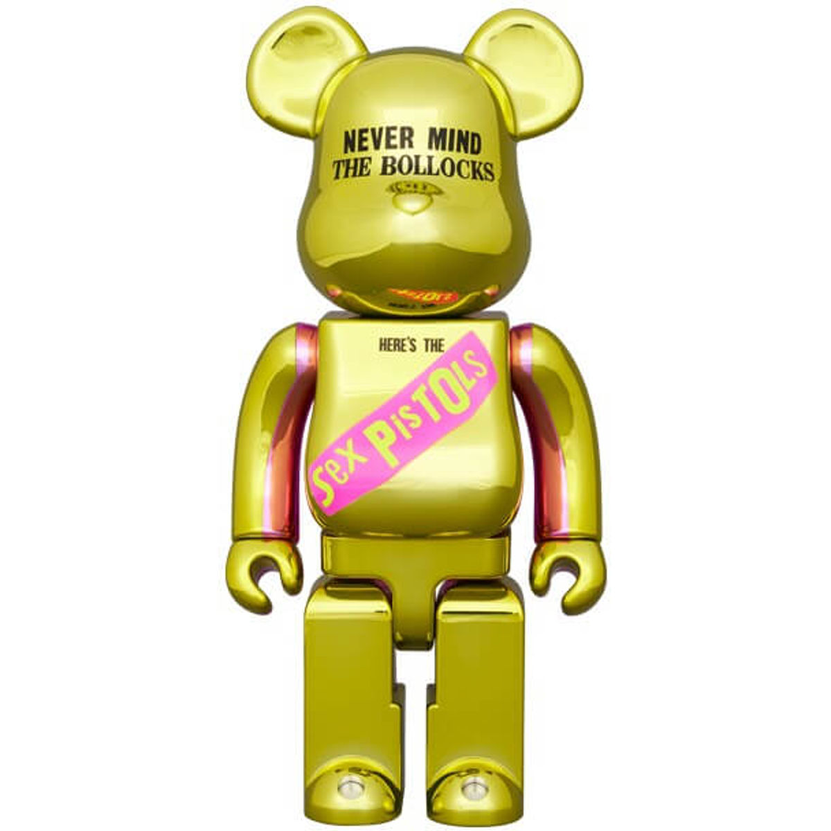 100% + 400% Gold Chrome Nevermind the Bollocks : Sex Pistols Be@rbrick  (Set)