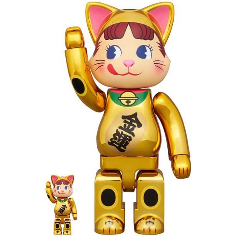 100% + 400% Gold Plated Maneki Neko Peko-chan NY@Brick by Fujiya