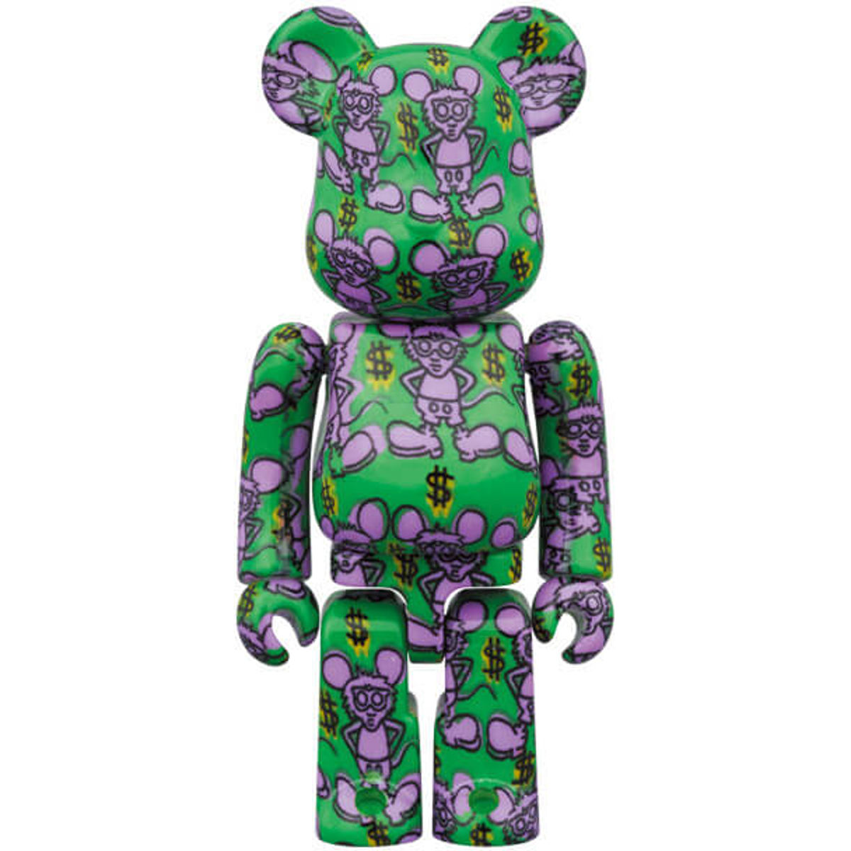 100% + 400% Green Andy Mouse : Keith Haring #11 Be@rbrick (Set)