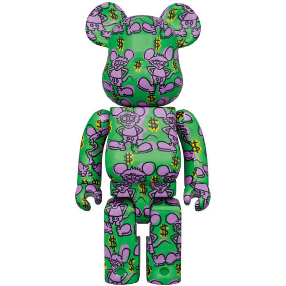 100% + 400% Green Andy Mouse : Keith Haring #11 Be@rbrick (Set)