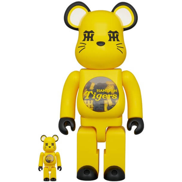 100% + 400% Hanshin Tigers Bearbrick by Medicom