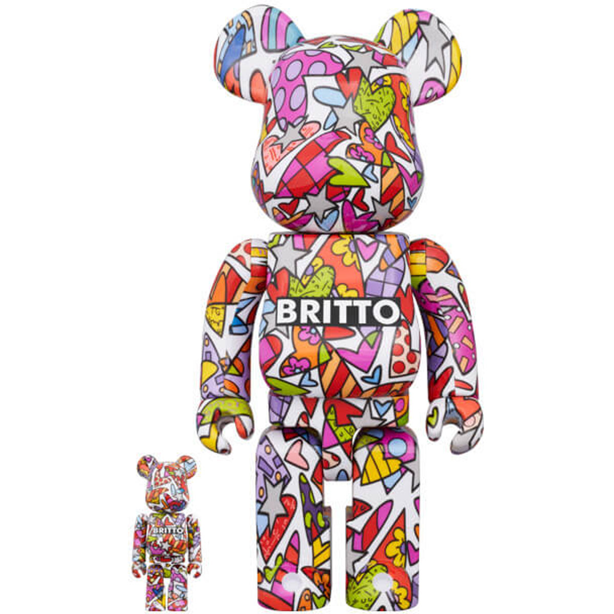 100% + 400% Heart Romero Britto Bearbrick (Set)