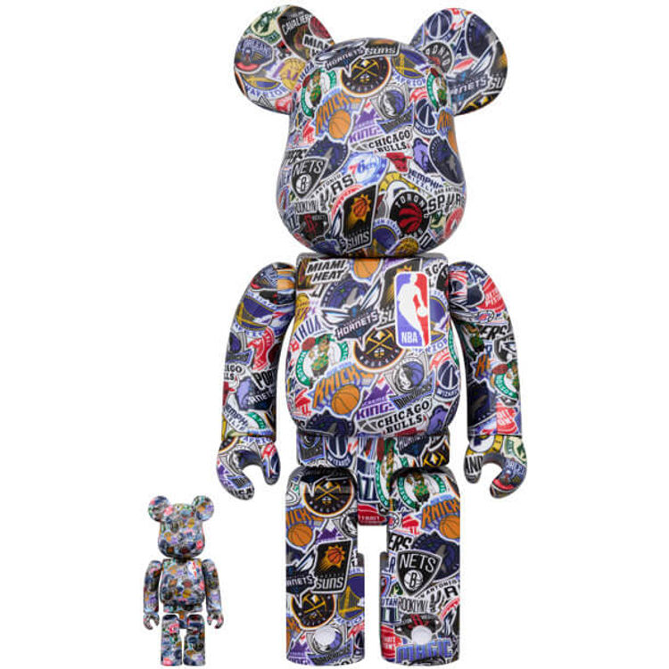 100% + 400% NBA Logo Bearbrick (Set) by NBA (National Basketball Association)