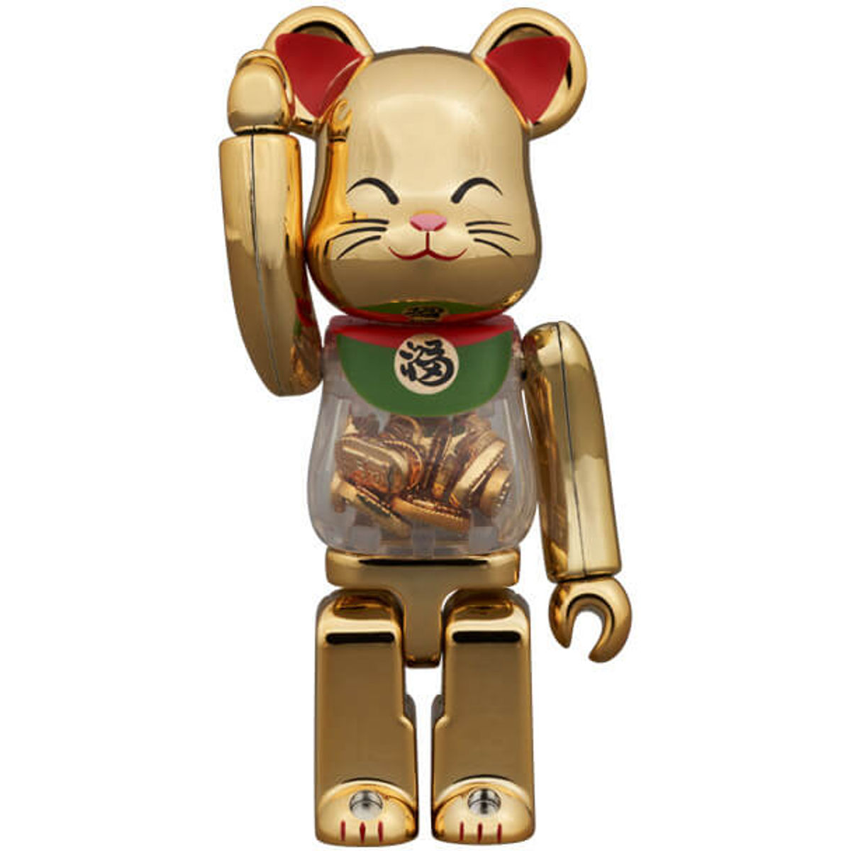 100% + 400% Oval Good Luck Gold Plating Lucky Cat Bearbrick (Set)
