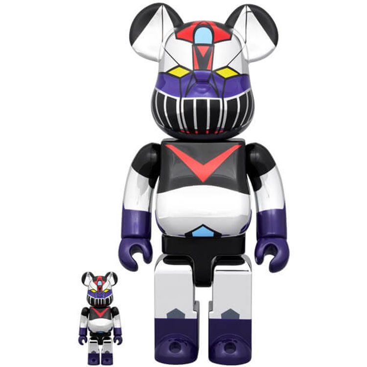 100% + 400% Plated Great Mazinger Bearbrick by Go Nagai