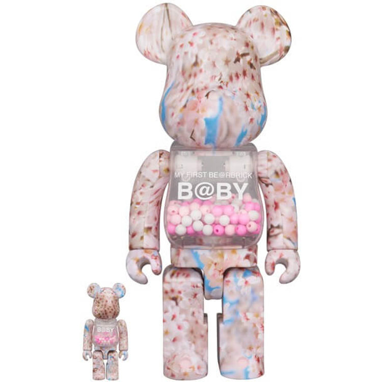 100% + 400% Sakura My First B@by Bearbrick (Set) by Chiaki Kuriyama