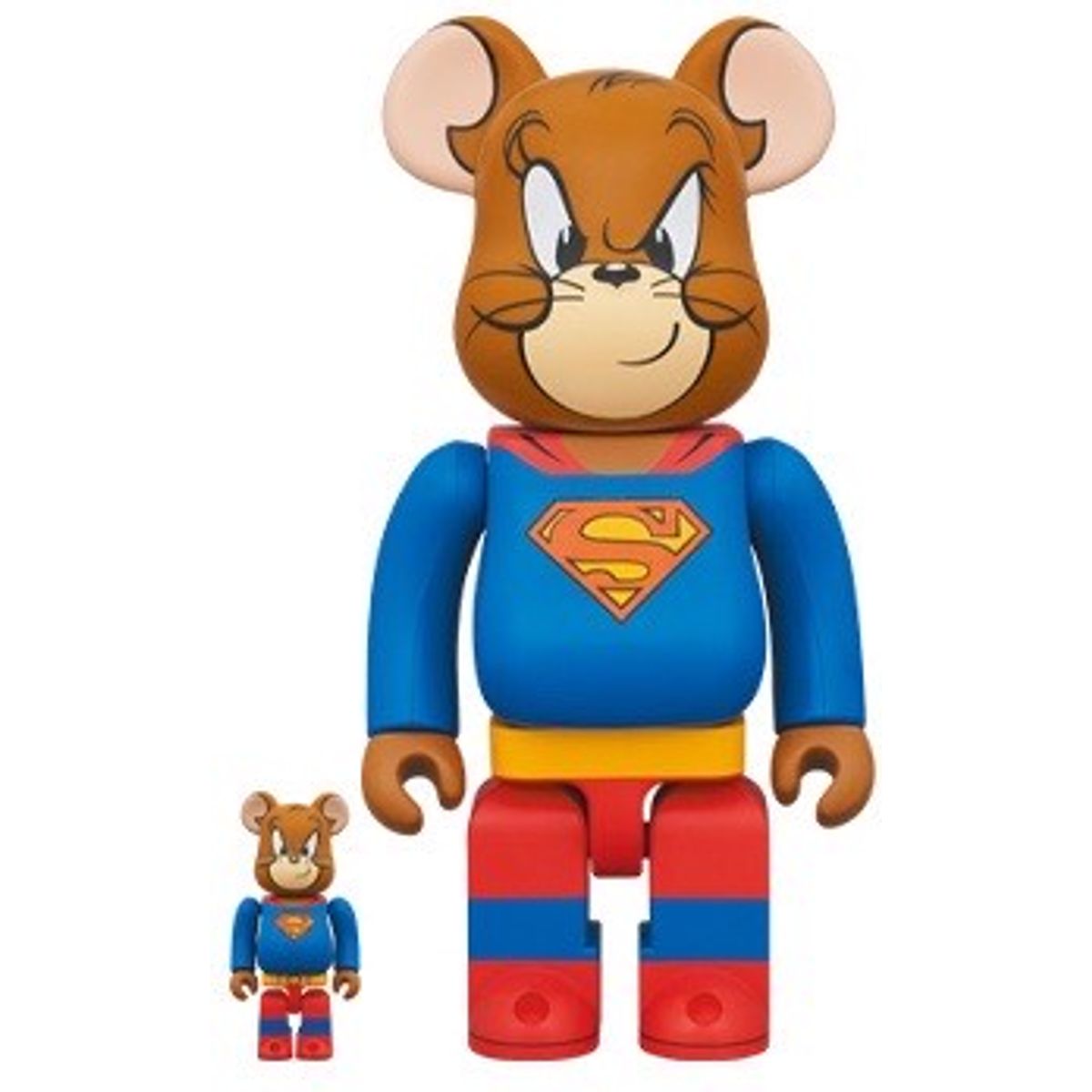 100% + 400% Superman Jerry : Tom & Jerry Be@rbrick (Set)