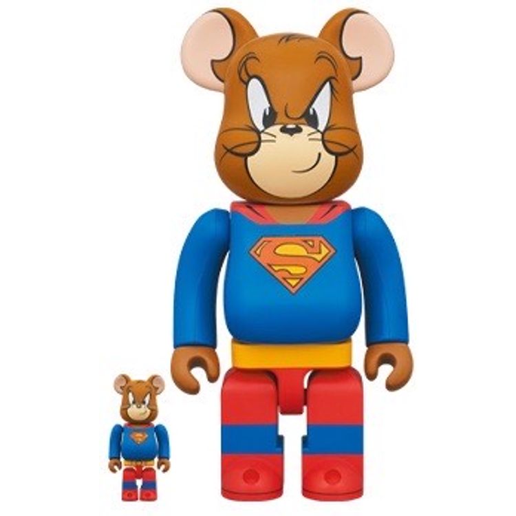 100% + 400% Superman Jerry : Tom & Jerry Be@rbrick (Set) by Warner Bros.
