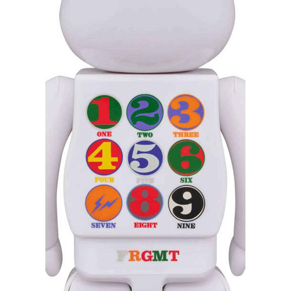 100% + 400% White Robert Indiana x Fragment Design Bearbrick