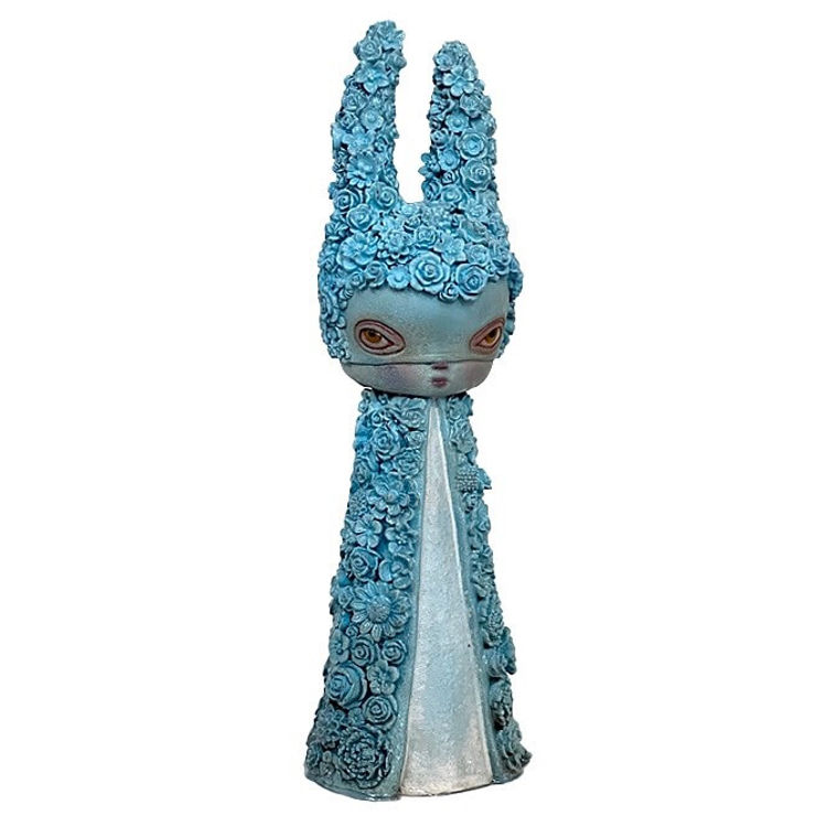 2 Faced Blue Flora Rabbit Apparition by Kathie Olivas
