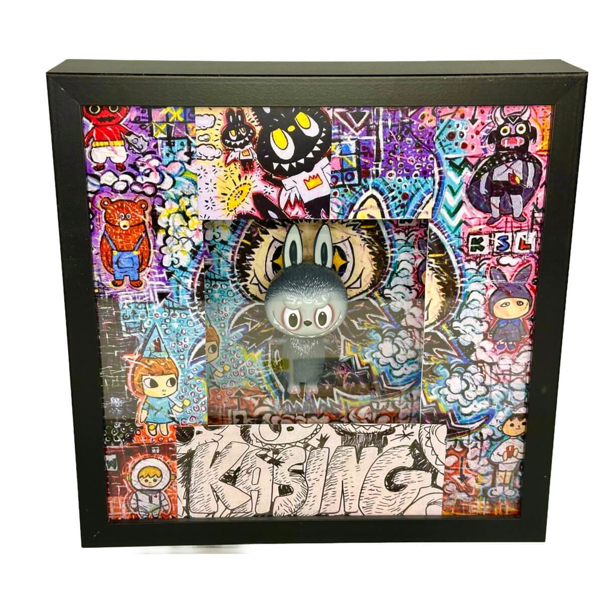 3D Labubu frame grey