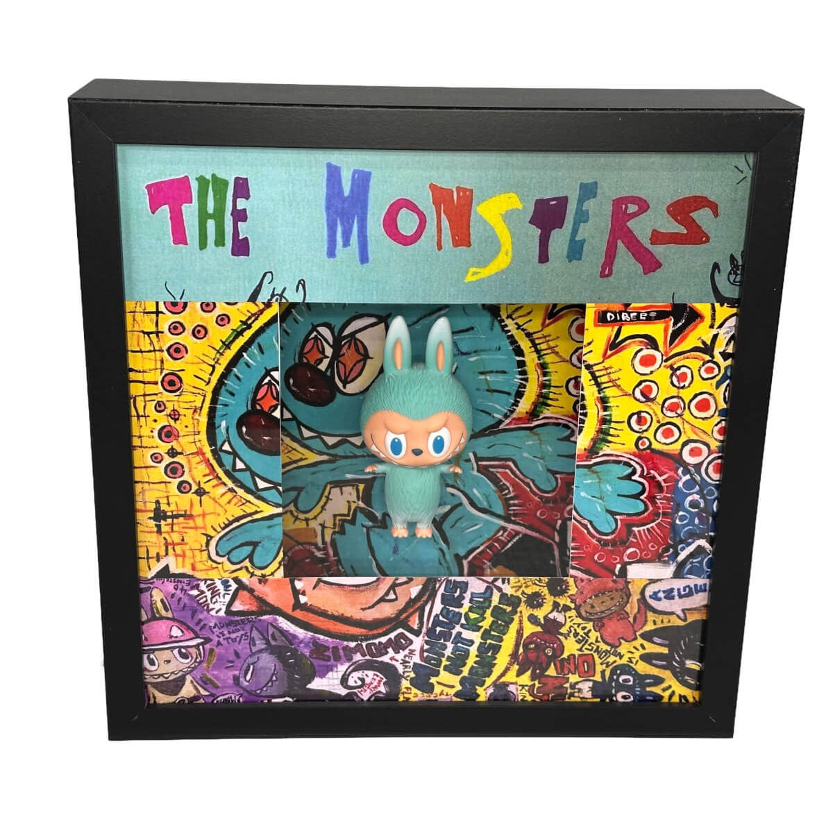 3D Labubu frame teal