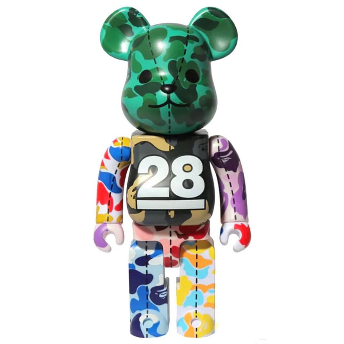400% Bape Camo 28th Anniversary Multi Green Be@rbrick