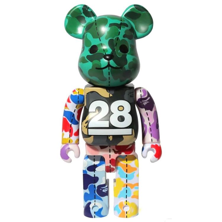 400% Bape Camo 28th Anniversary Multi Green Be@rbrick by BAPE (A Bathing Ape)