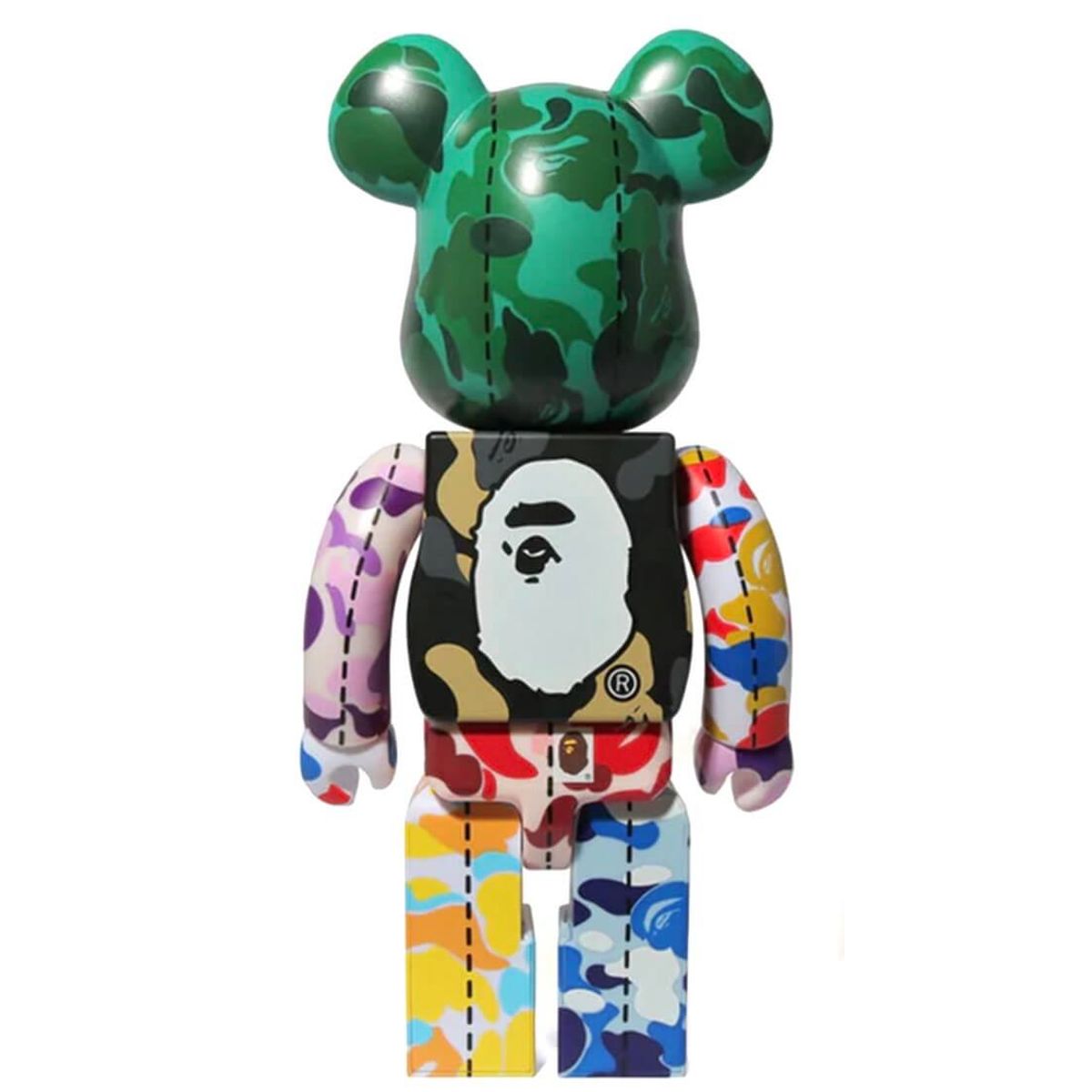 400% Bape Camo 28th Anniversary Multi Green Be@rbrick