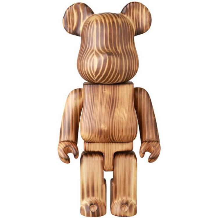 400% Burn Wood Karimoku Bearbrick by Karimoku