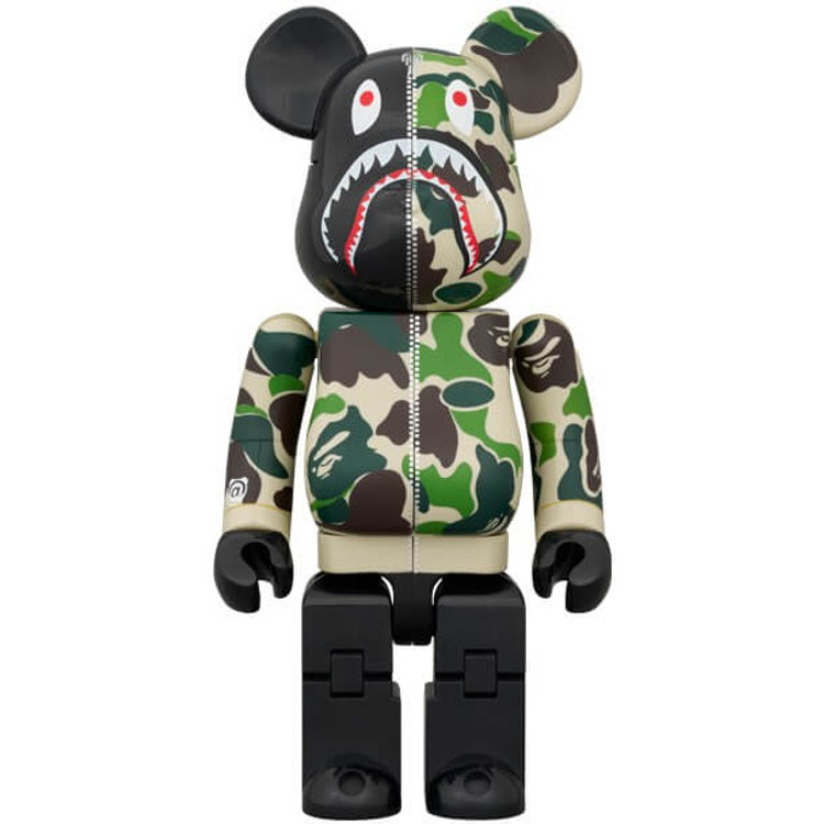 400% Green Camo Shark BAPE x Optimus Prime Transformers Bearbrick by BAPE (A Bathing Ape)