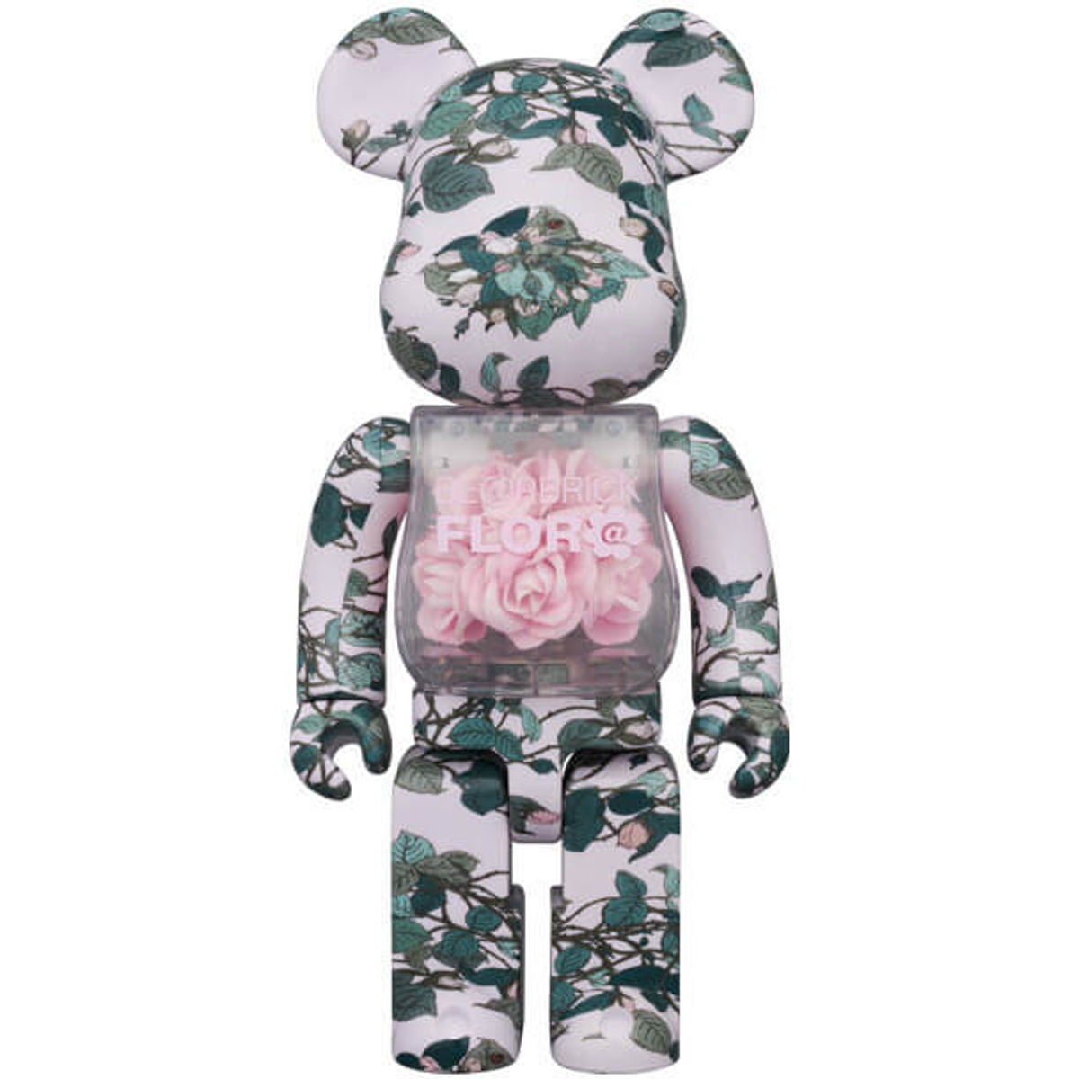400% Pink Rose Flor@ Bearbrick