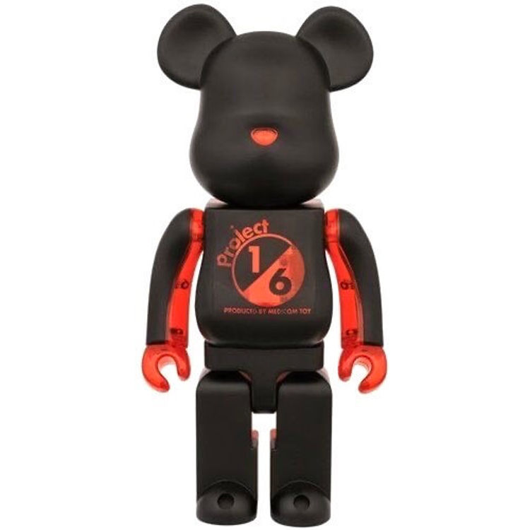 Project 1/6 Be@rbrick - Black × Red Clear 400% by Medicom