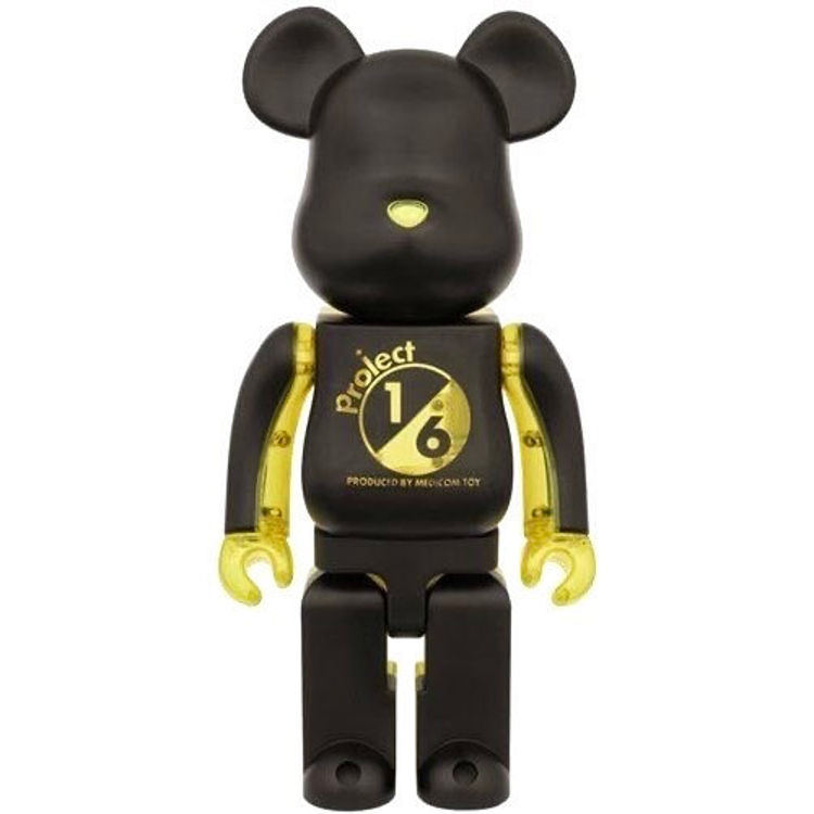 Project 1/6 Be@rbrick - Black × Yellow Clear 400% by Medicom