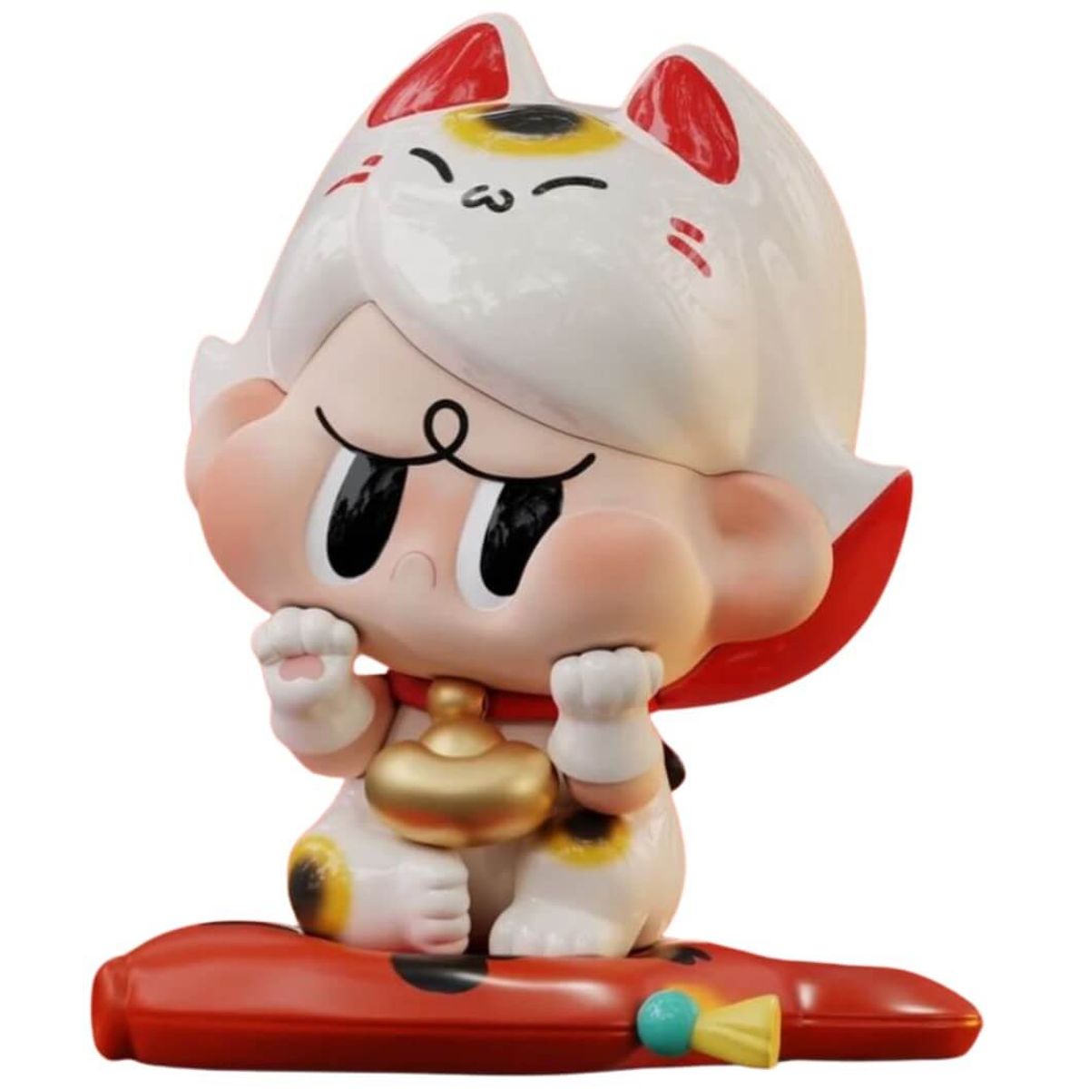 Angry Aimee White Lucky Cat