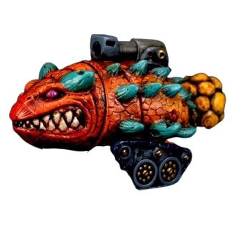 BC Blasters – Tanklasaur – Orange Teal Spikes by Klav (Kevin Derken)