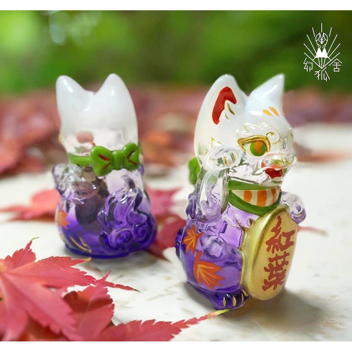 Bake Lucky Cat Red Leaves