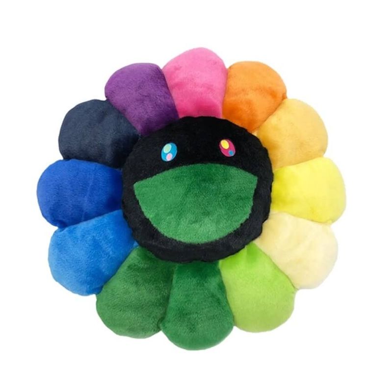 Flower Plush (Rainbow/Black) 30cm by Takashi Murakami