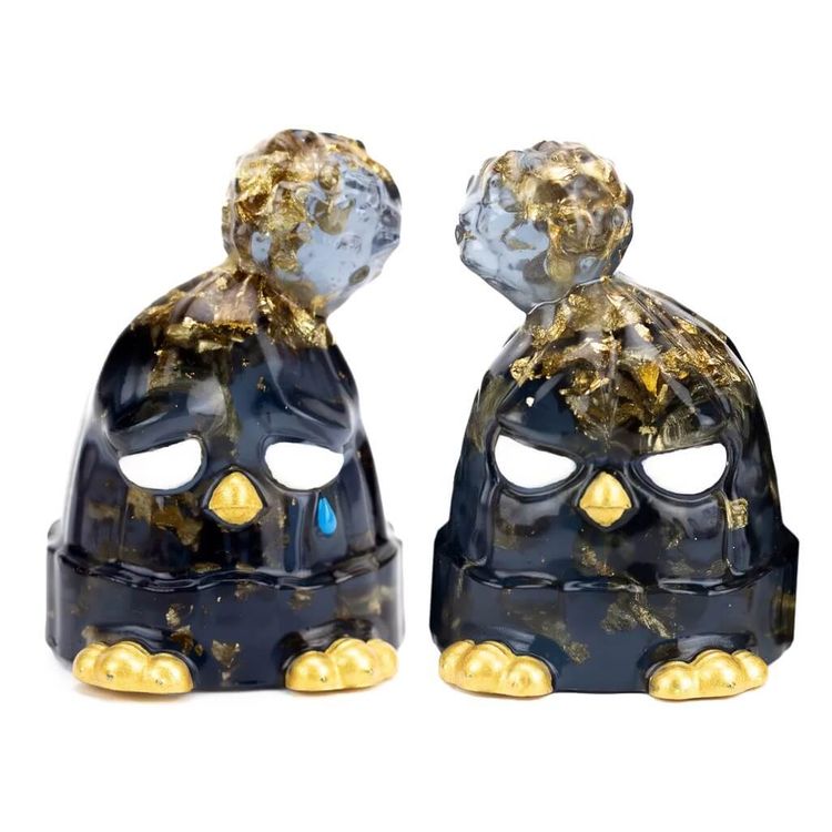 Black Gold Beanie Birdz Set by Revise_D