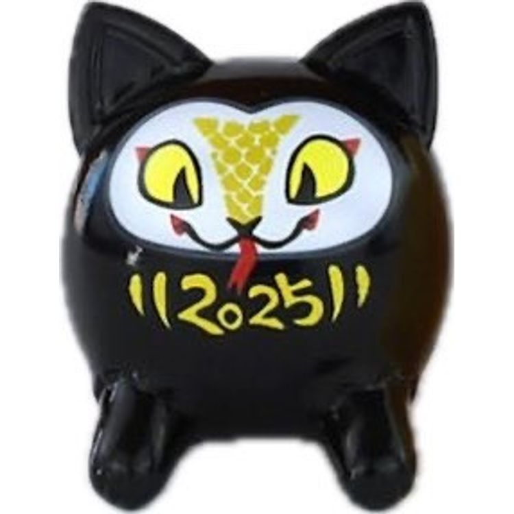Black Snake Cat Daruma by Konatsu Koizumi