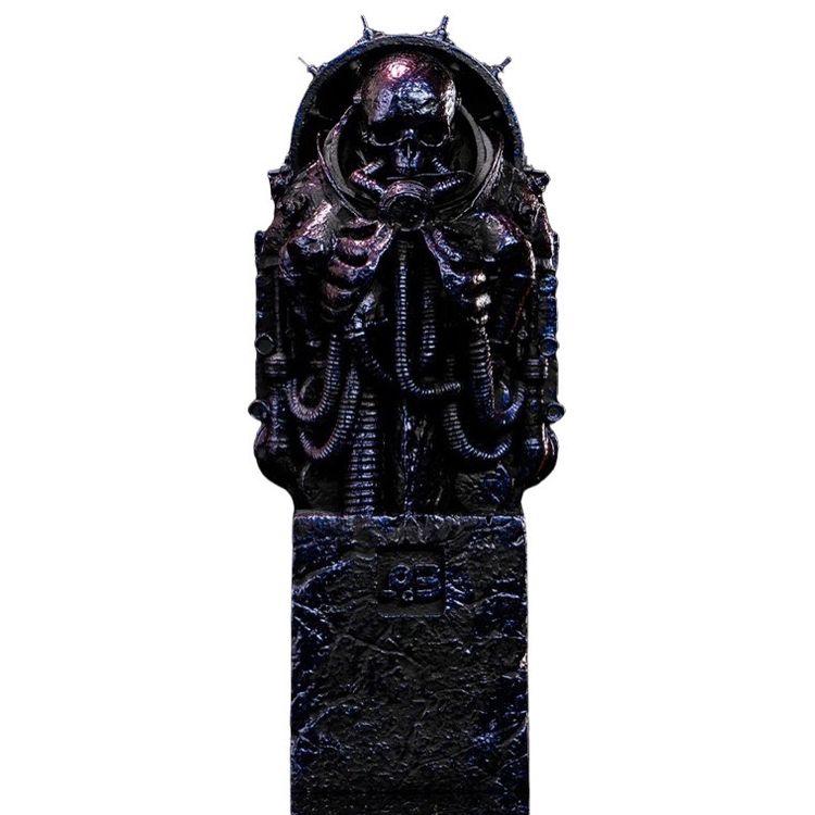 Black & Metallic Purple : The Statue by Pascal Blanché