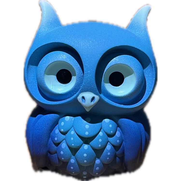 Blue Cosmic Owl by Miss Muju