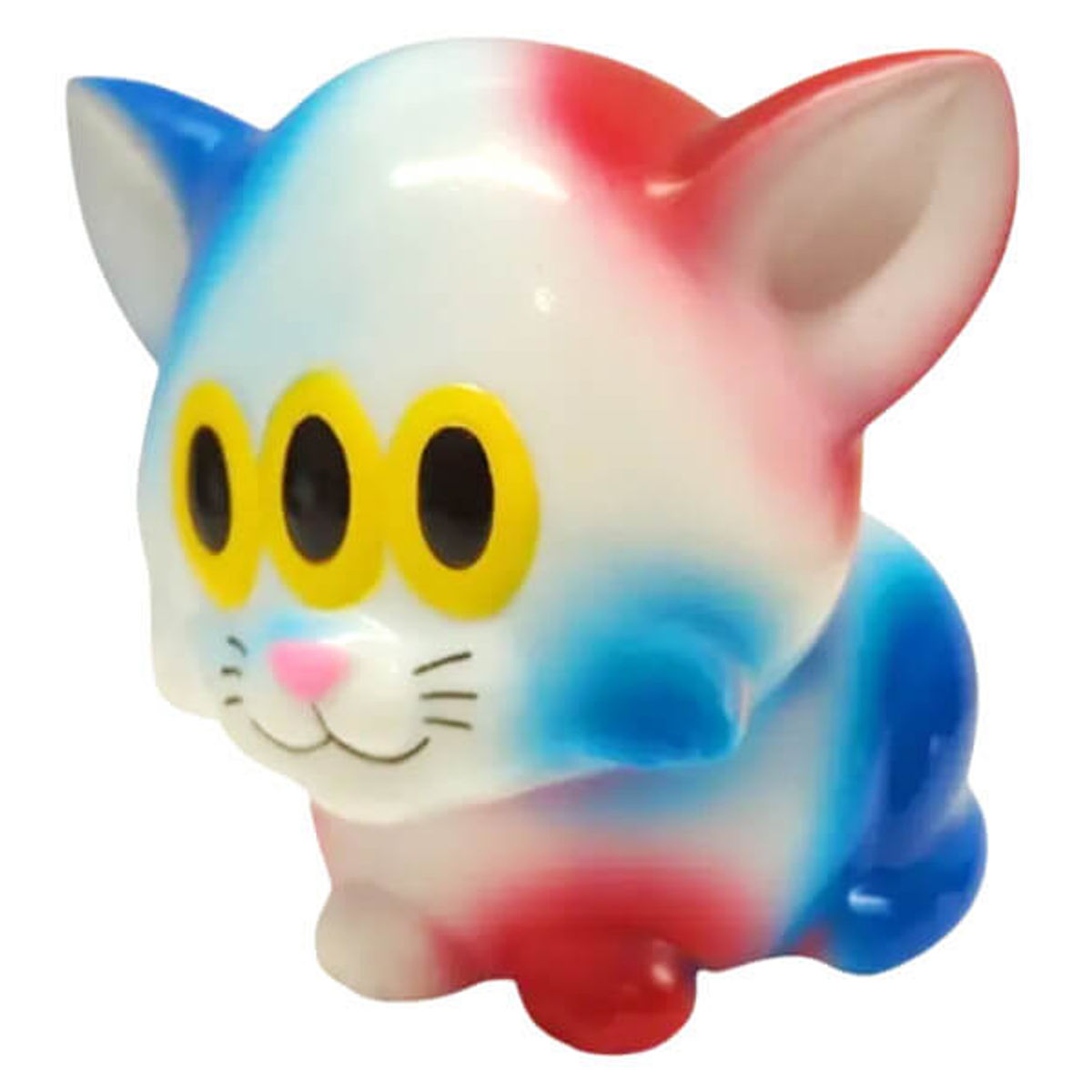 Blue Red Marble Calm Cat