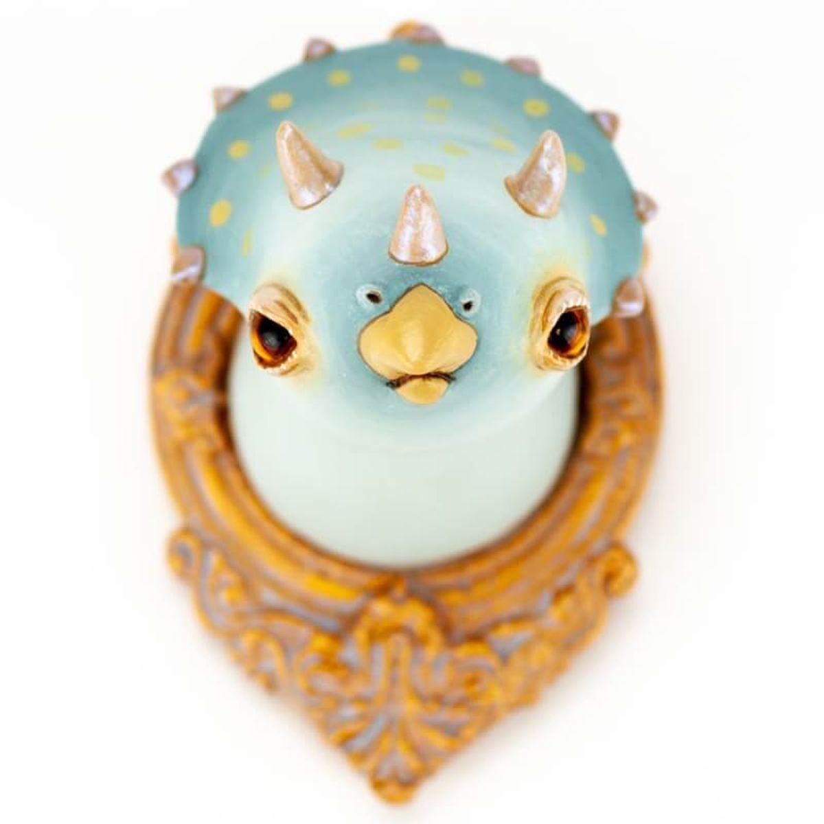 Blue Triceratops Wall Bust