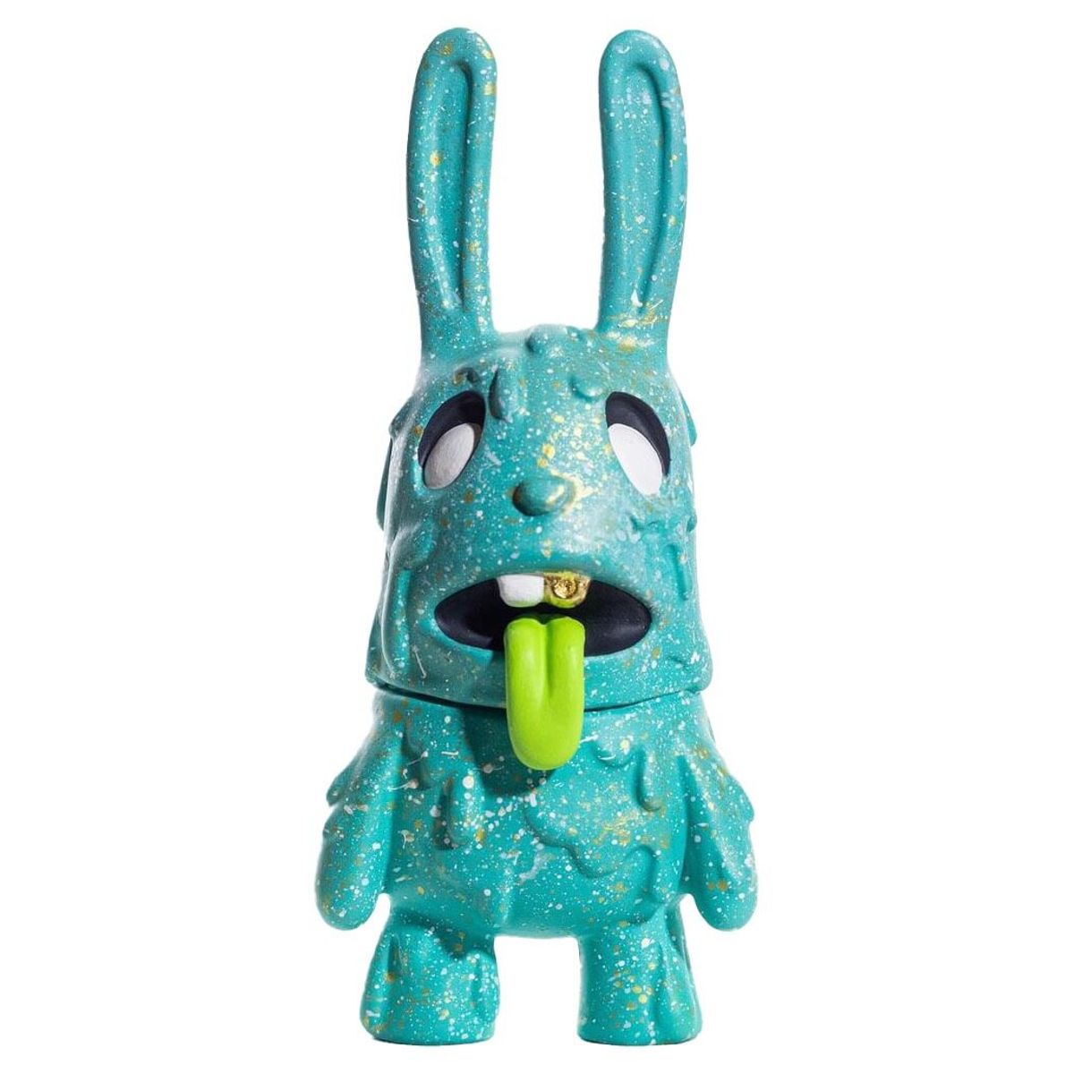 Blue and Gold Splatter Zombie Bunny