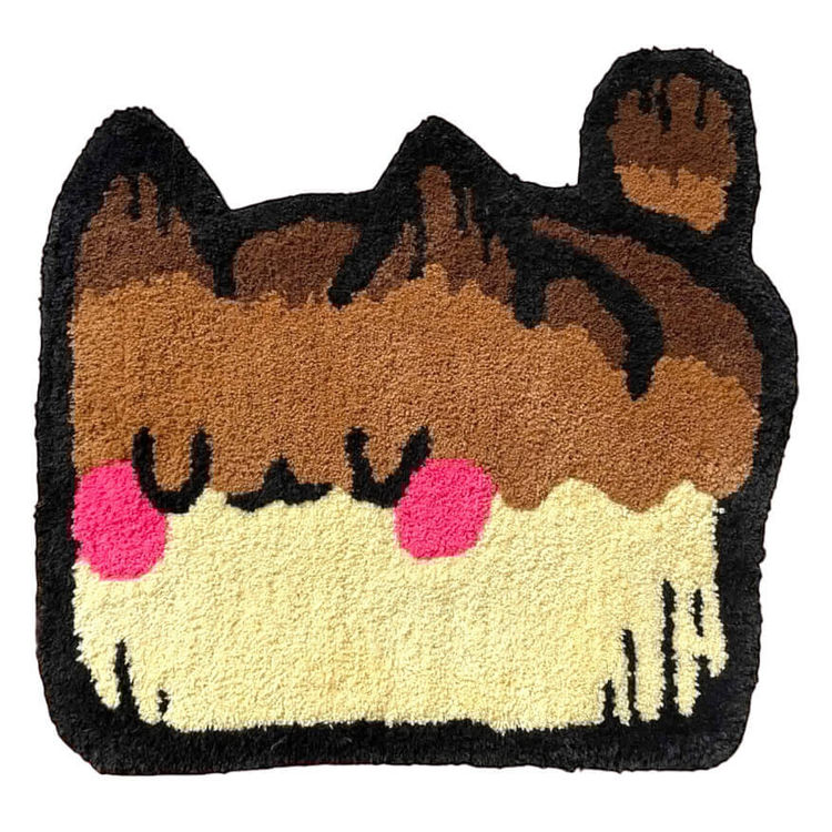 Bread Cat Handmade Mini Rug by Rato Kim