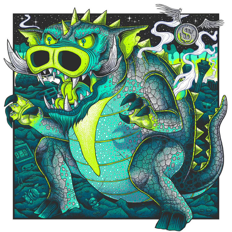 Broke Piggy Kaiju Print by Jim Mazza