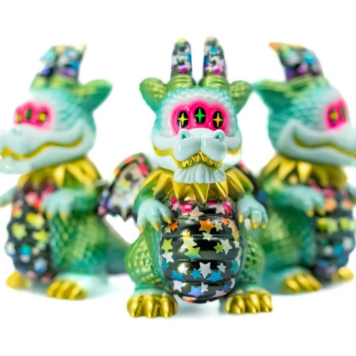 Calm Dragon Rainbow Metallic Stars