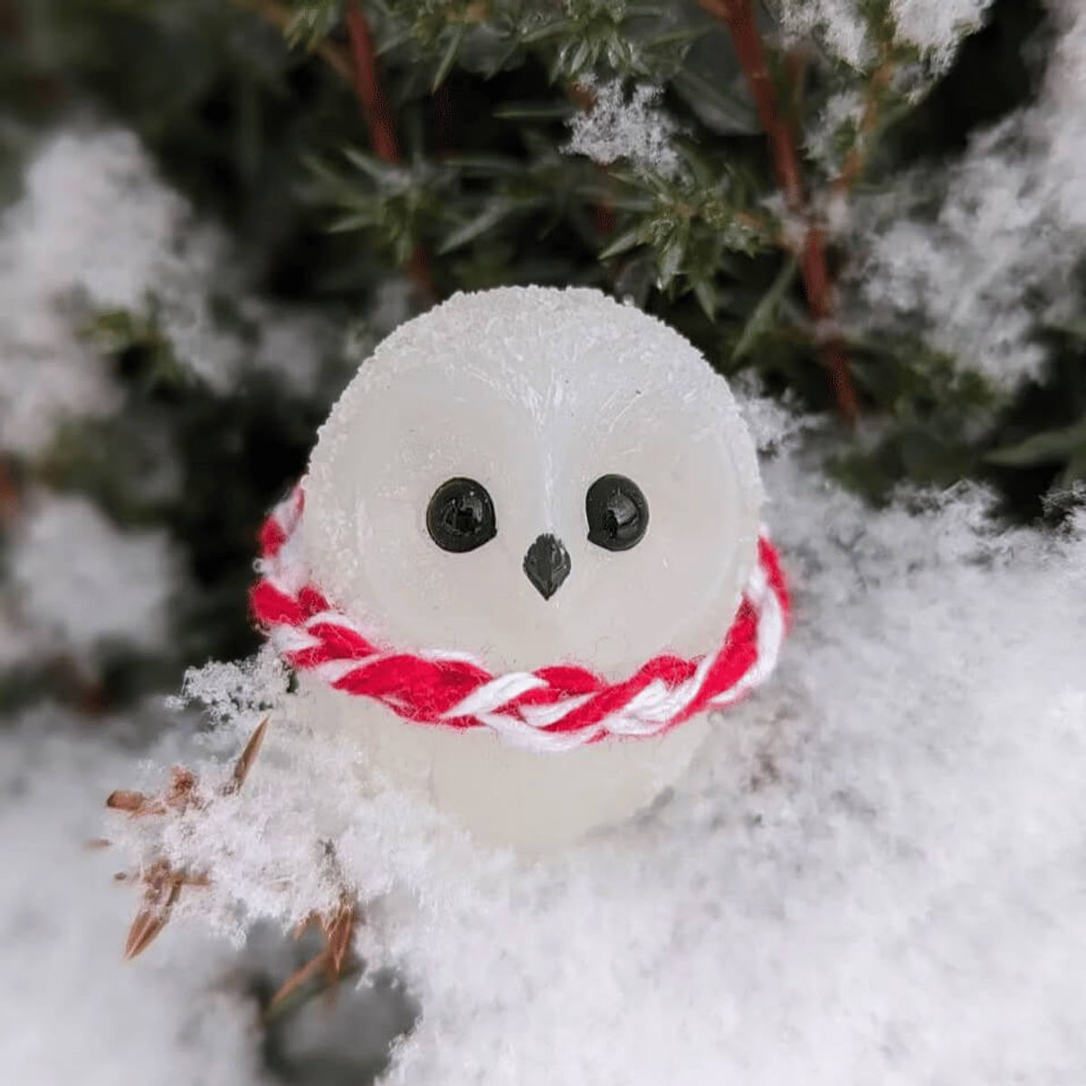 Candy Cane Scarf Snow Owl