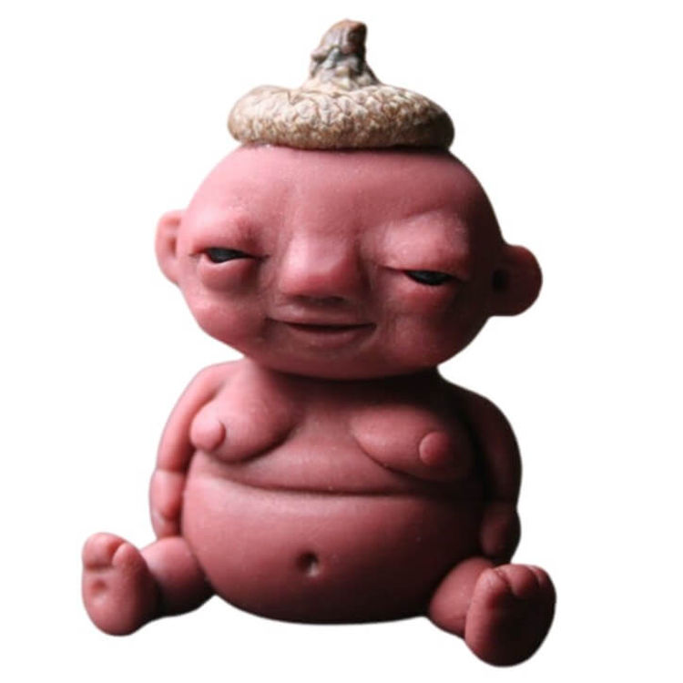 Chubby Woodland Creature Clay Sculpture - Brock by Pookiki Studio (Chanel Rapiz)