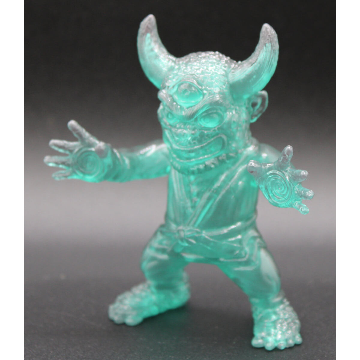 Clear Aqua Blue Jiujitsu Yōkai with Florescent Pink Old Man River Mask