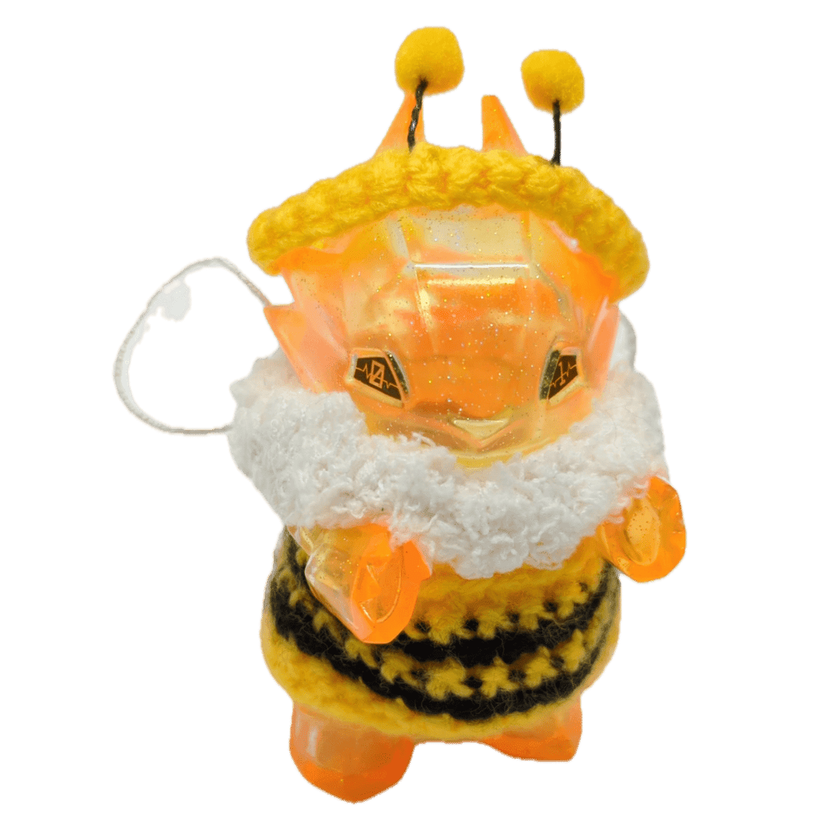 Clear Orange Glitter Bee Amigurumi